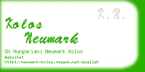 kolos neumark business card